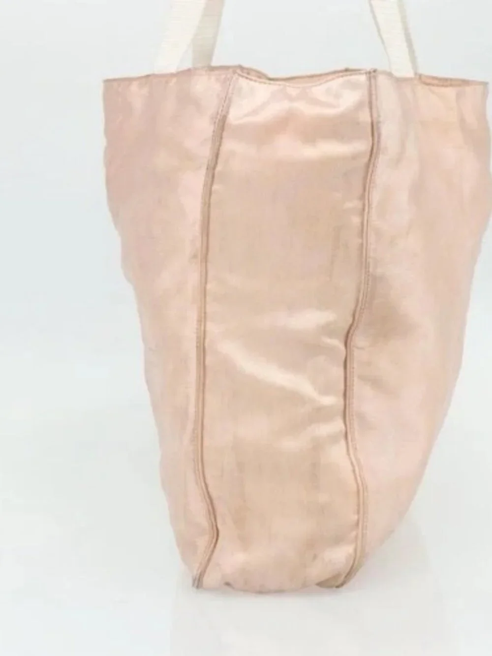 CHANEL Tote Bag Satin Gold Pink CC Auth bs35157